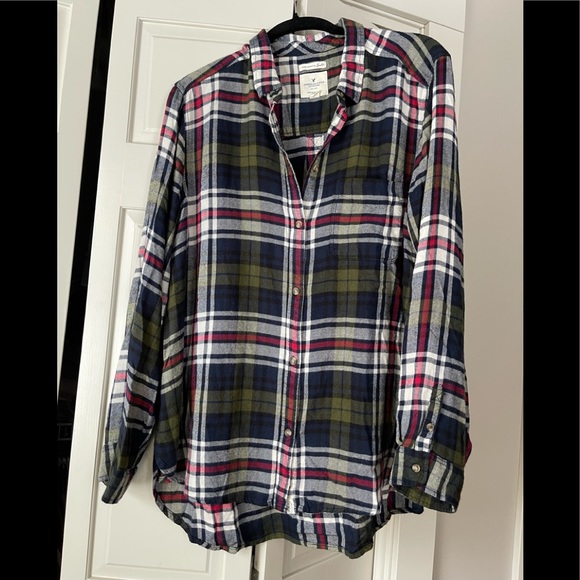 American Eagle Outfitters Tops - AEO womens xxl plaid boyfriend fit shirt NWT